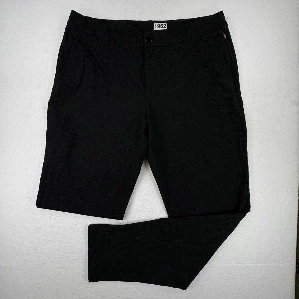 Chino Pants Mens 34x31 Black Microfiber Tech Lightweight Perforated Performance